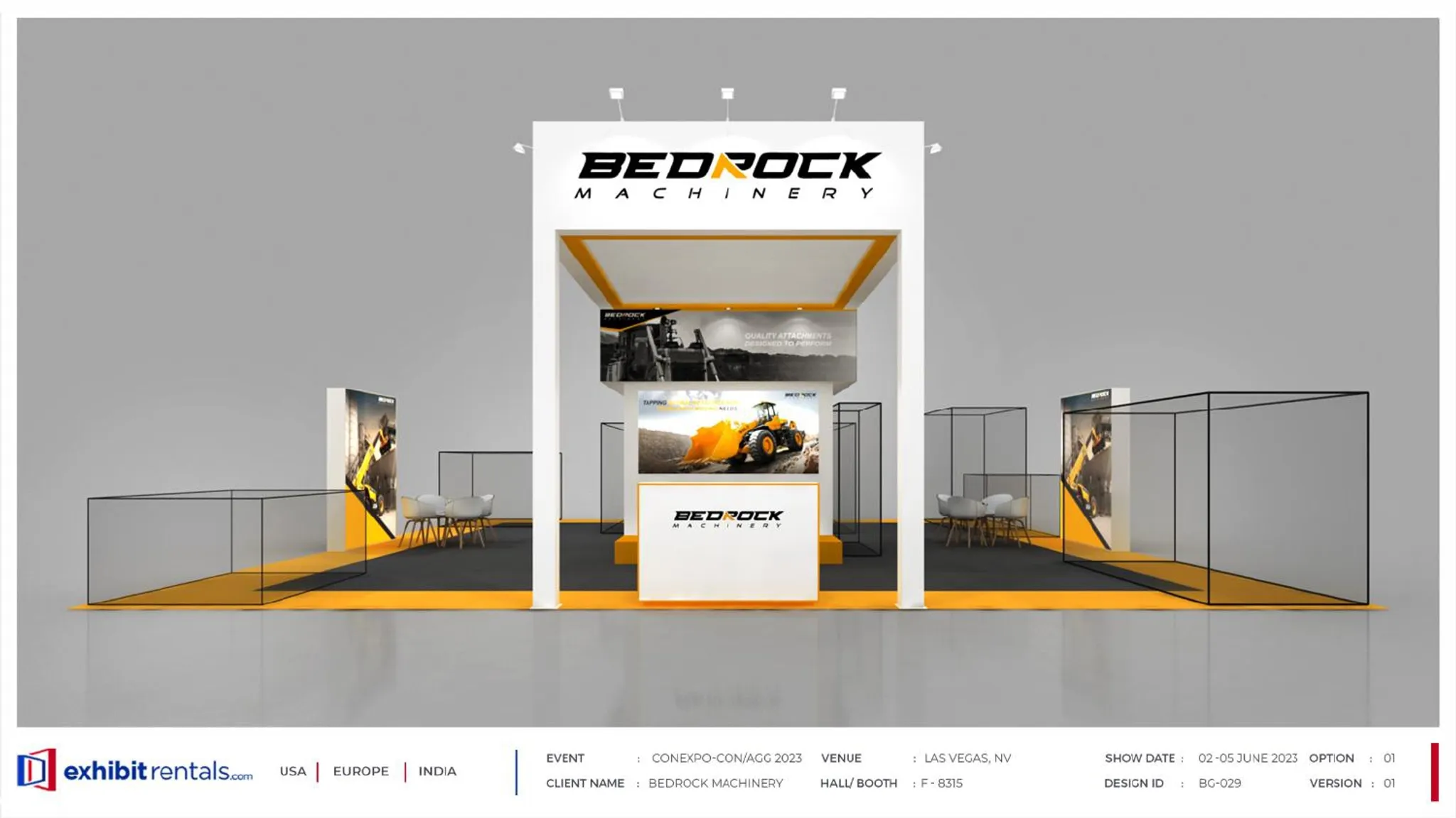 40x40 Island booth design by Exhibit-Rentals